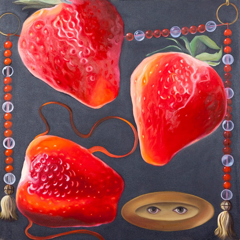 Giustizia sospesa, 2024, oil on canvas, 60 x 60 cm. Roberta Cavallari