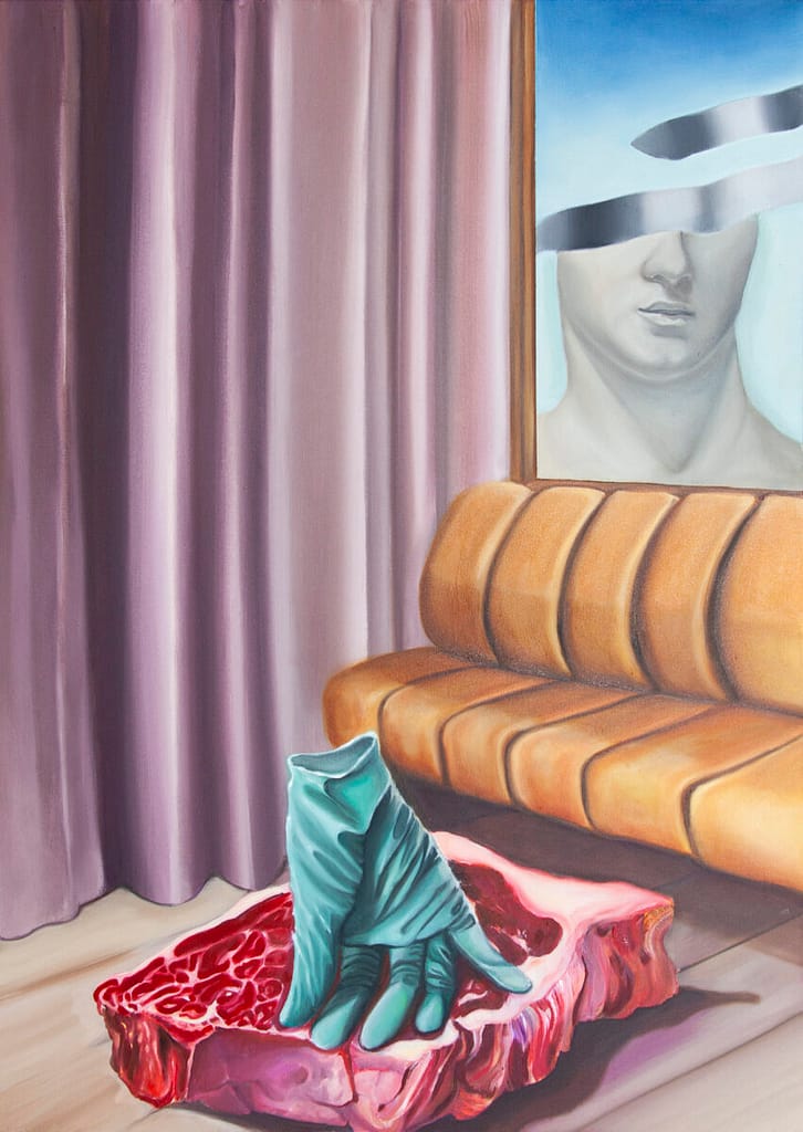 The cut, 2024, oil on canvas, 70 x 50 cm. Roberta Cavallari